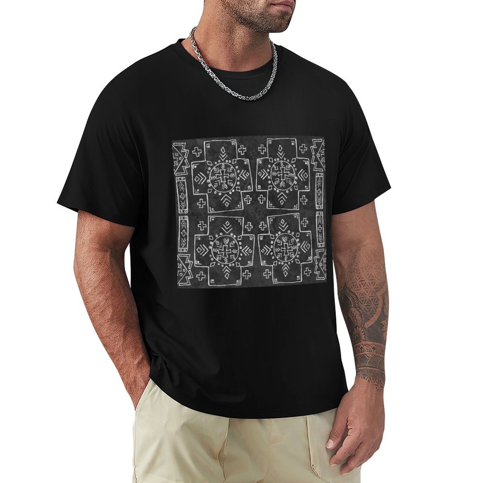 Mudcloth Print Top - Tela de barro tribal de Malí,