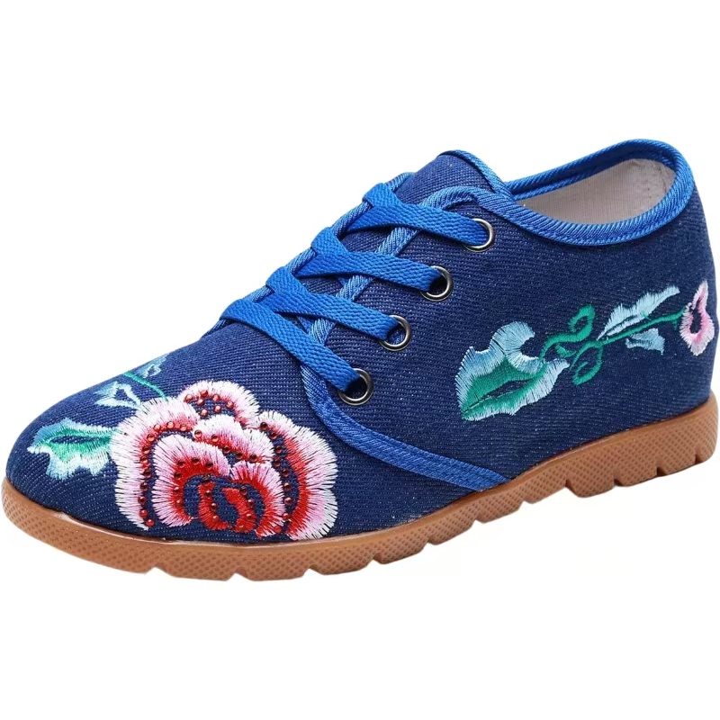 Ethnic Fabric - Zapatos de tela bordados internos aumentados