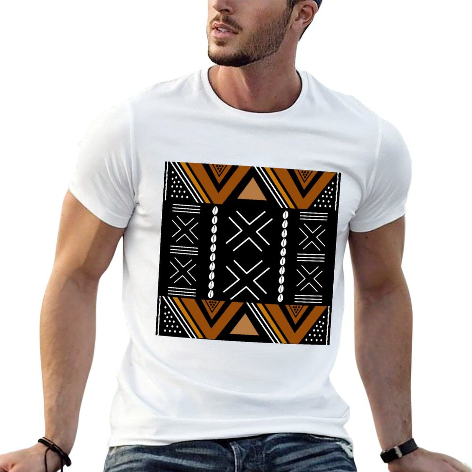 Mudcloth Print Top - Camiseta con diseño de tela africana