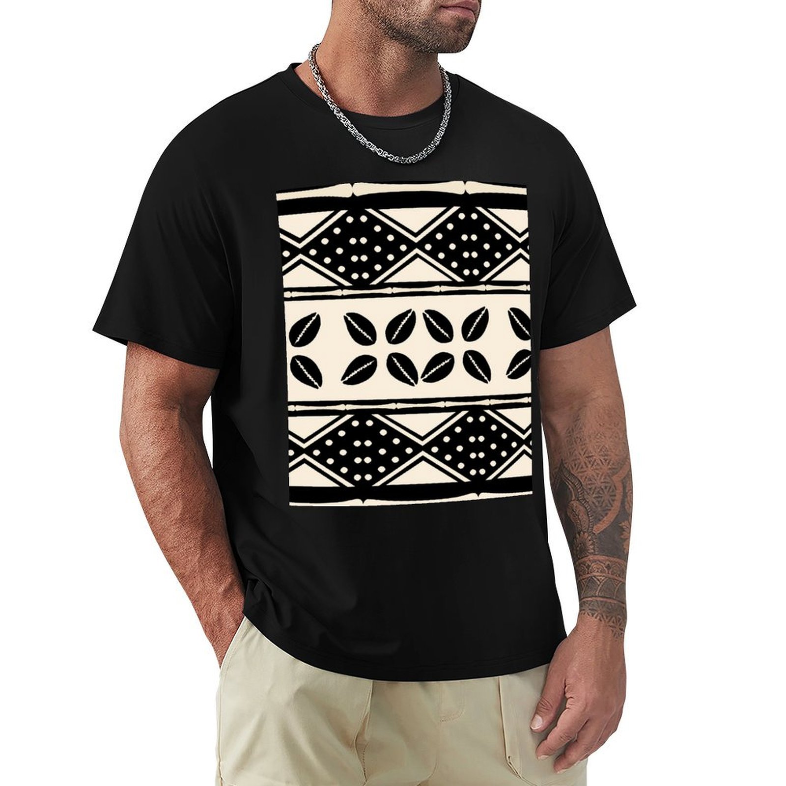Mudcloth Print Top - Camiseta con estampado de tela africana