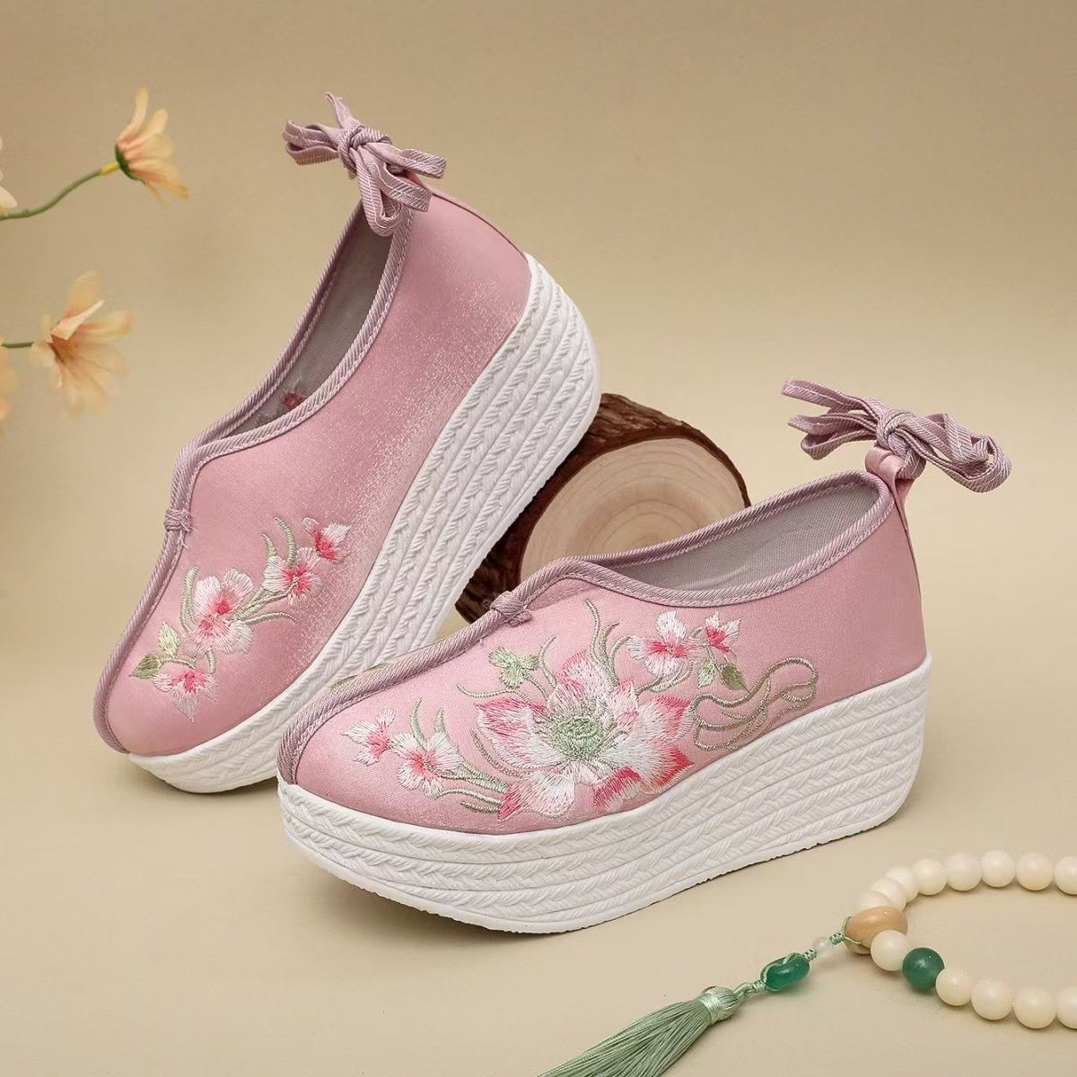 Ethnic Fabric - Zapatos de cuña de estilo étnico