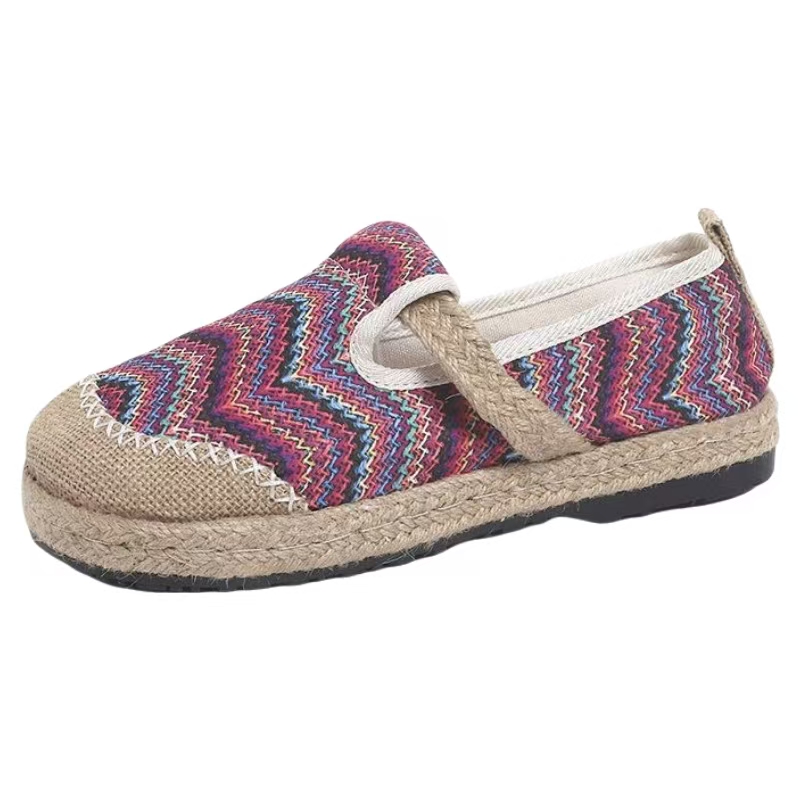 Ethnic Fabric - Zapatos de tela a rayas de