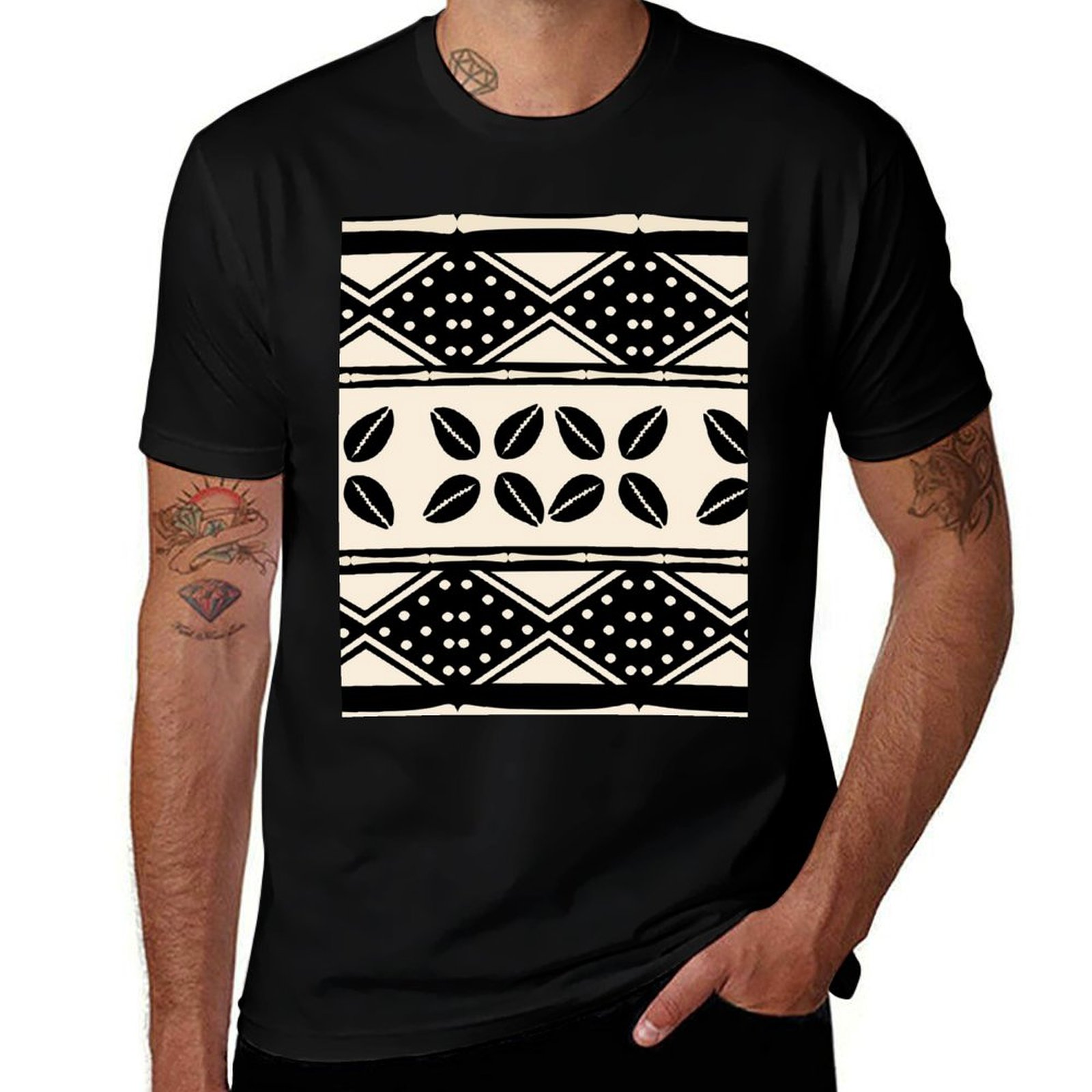 Mudcloth Print Top - Camiseta con estampado de tela africana