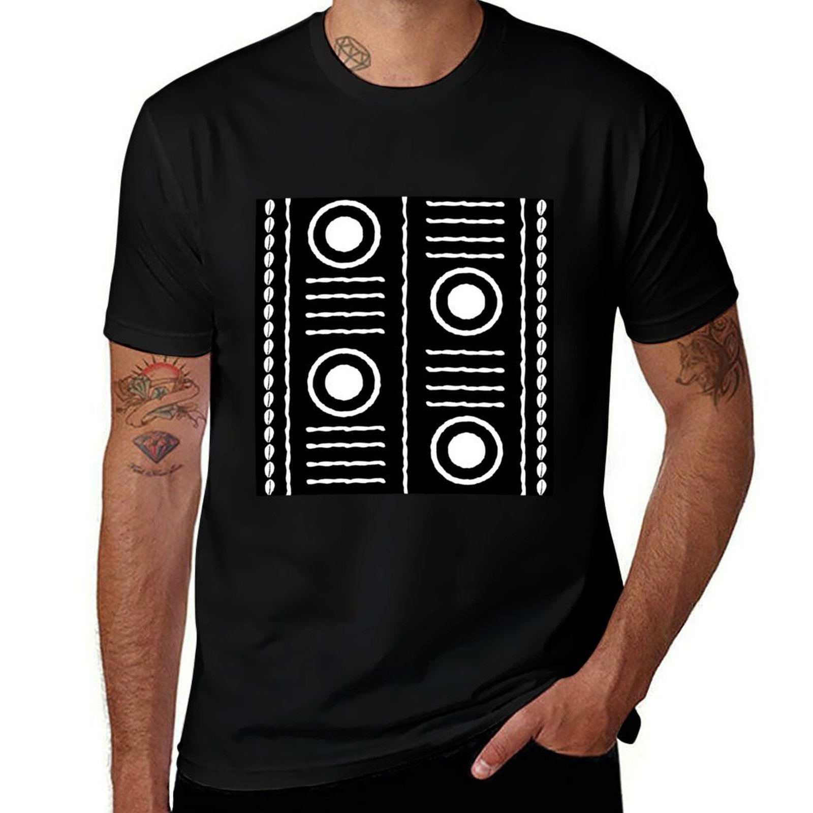 Mudcloth Print Top - Camiseta con diseño tradicional africano de