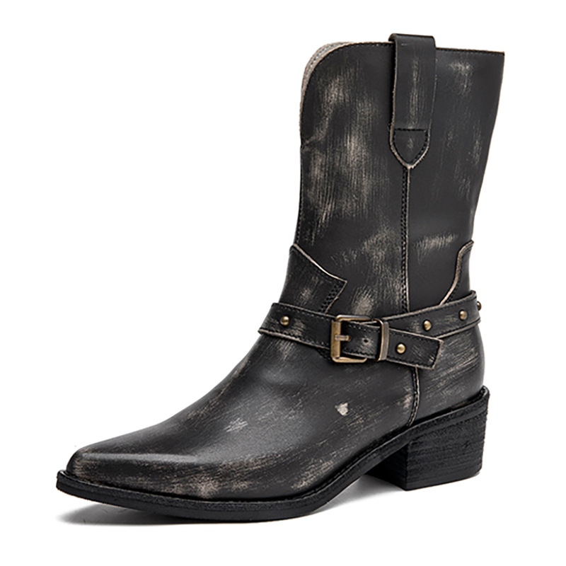 Ethnic Fashion For Women - Botines de mujer con tacones gruesos
