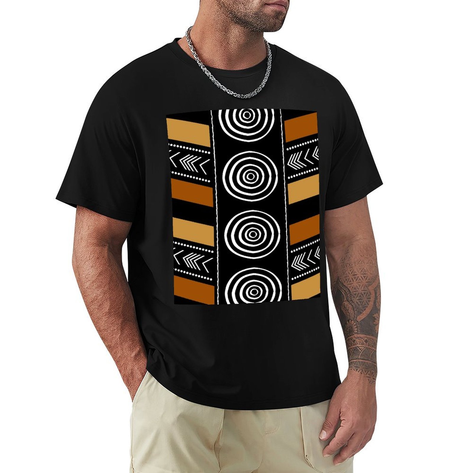 Mudcloth Print Top - Camiseta con diseño artístico de tela