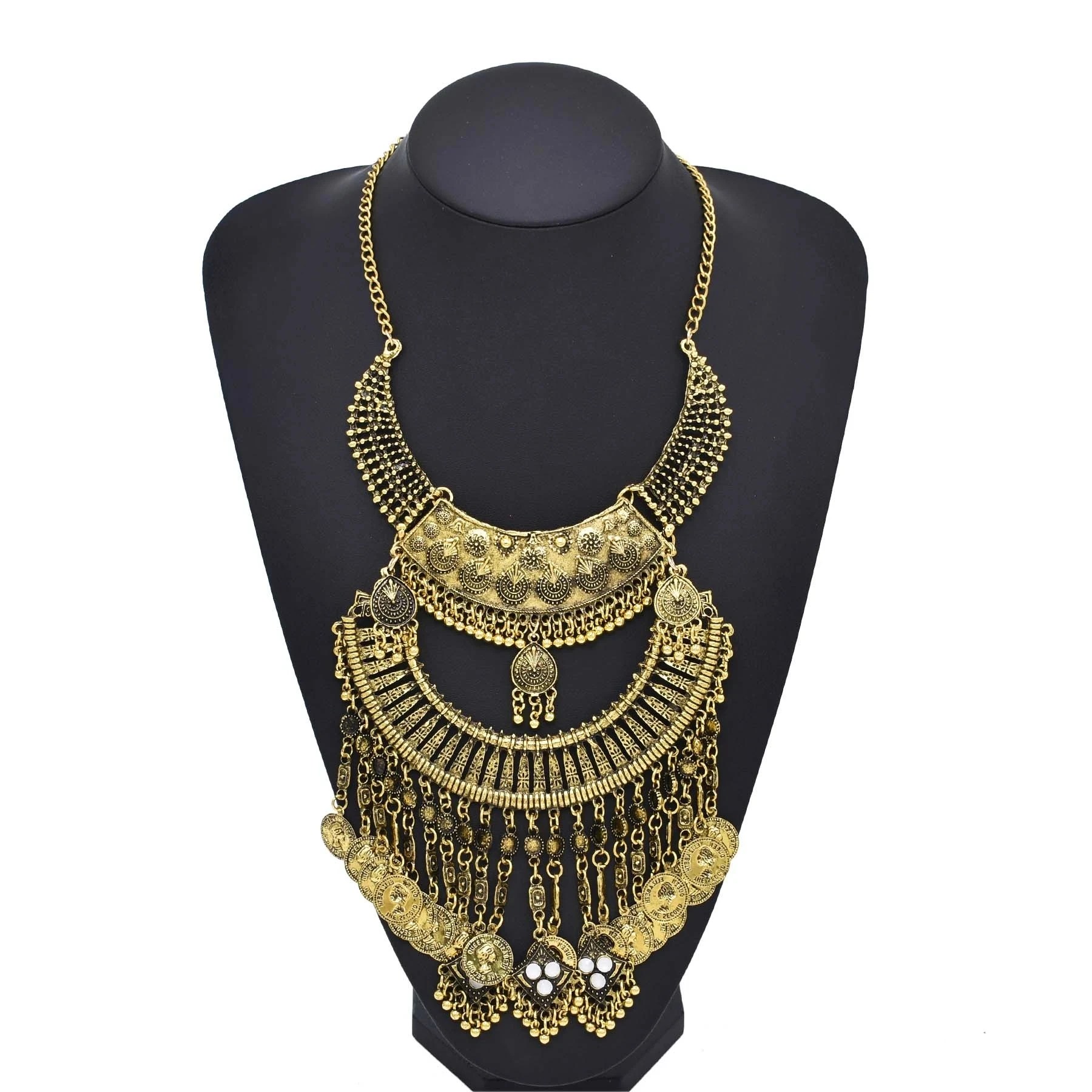 Ethnic Fashion Pakistan - Collar con pechera de monedas afganas
