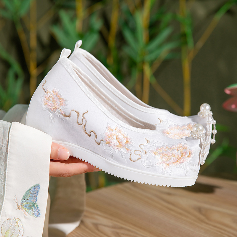 Ethnic Fabric - Zapatos Hanfu con Bordado de Peonía