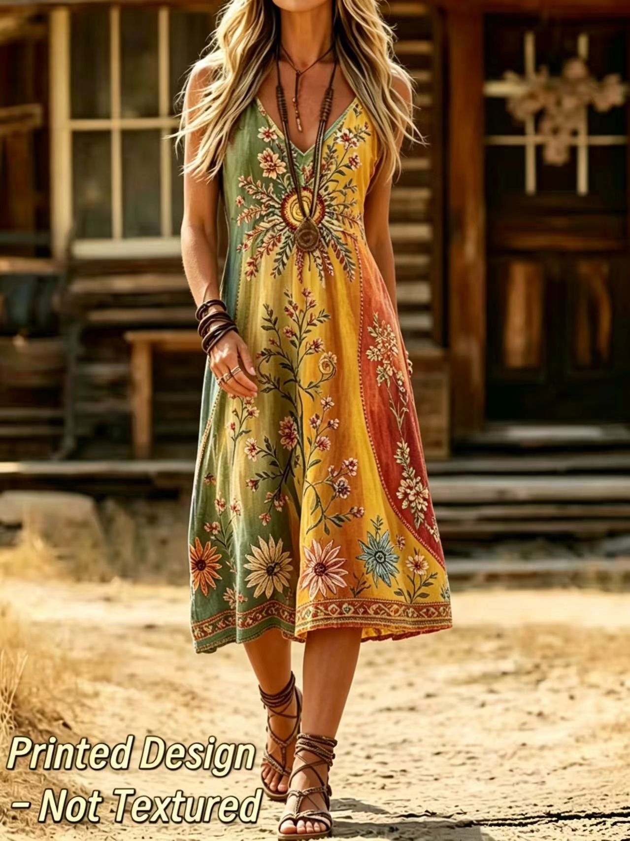 Diseño impreso en 2D - Vestido - Ethnic Boho Fashion reseña y precio