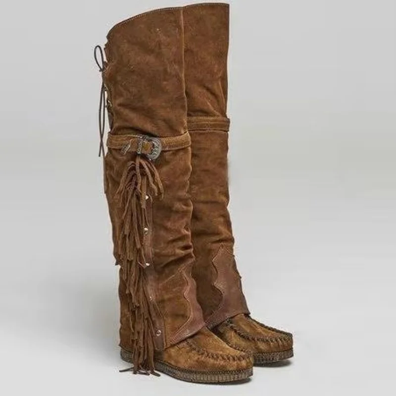 Botas bohemias hasta la rodill - Ethnic Fashion For Women reseña y precio