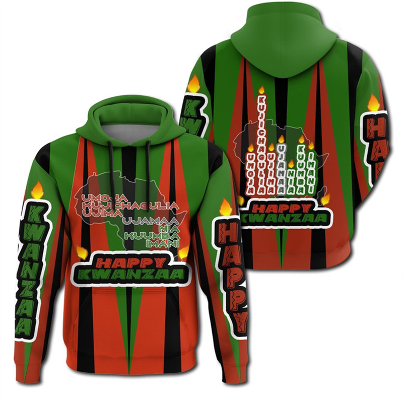 African Kwanzaa Hoodies 3D Pri - Men'S Ethnic Fashion Trends reseña y precio