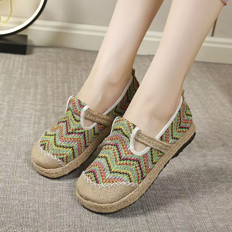 Zapatos de tela a rayas de col - Ethnic Fabric reseña y precio