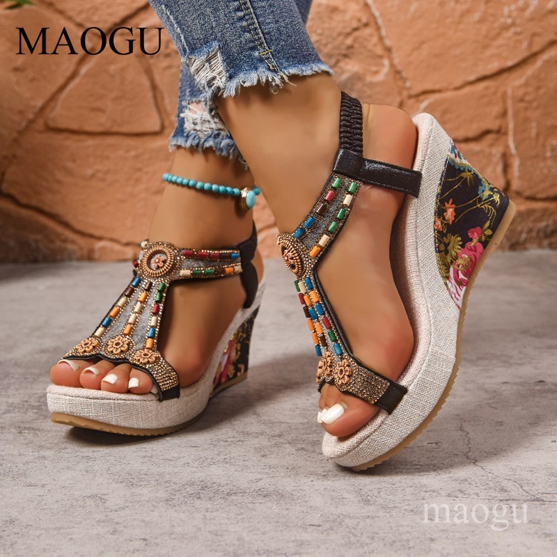 Sandalias de Plataforma con Cu - Ethnic Fashion For Women reseña y precio