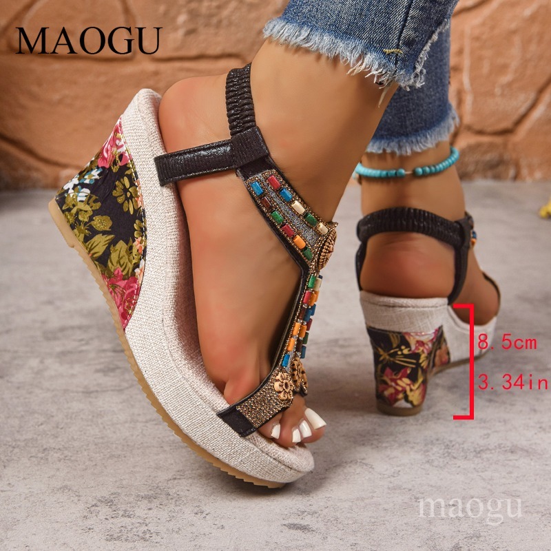 Sandalias de Plataforma con Cu - Ethnic Fashion For Women reseña y precio