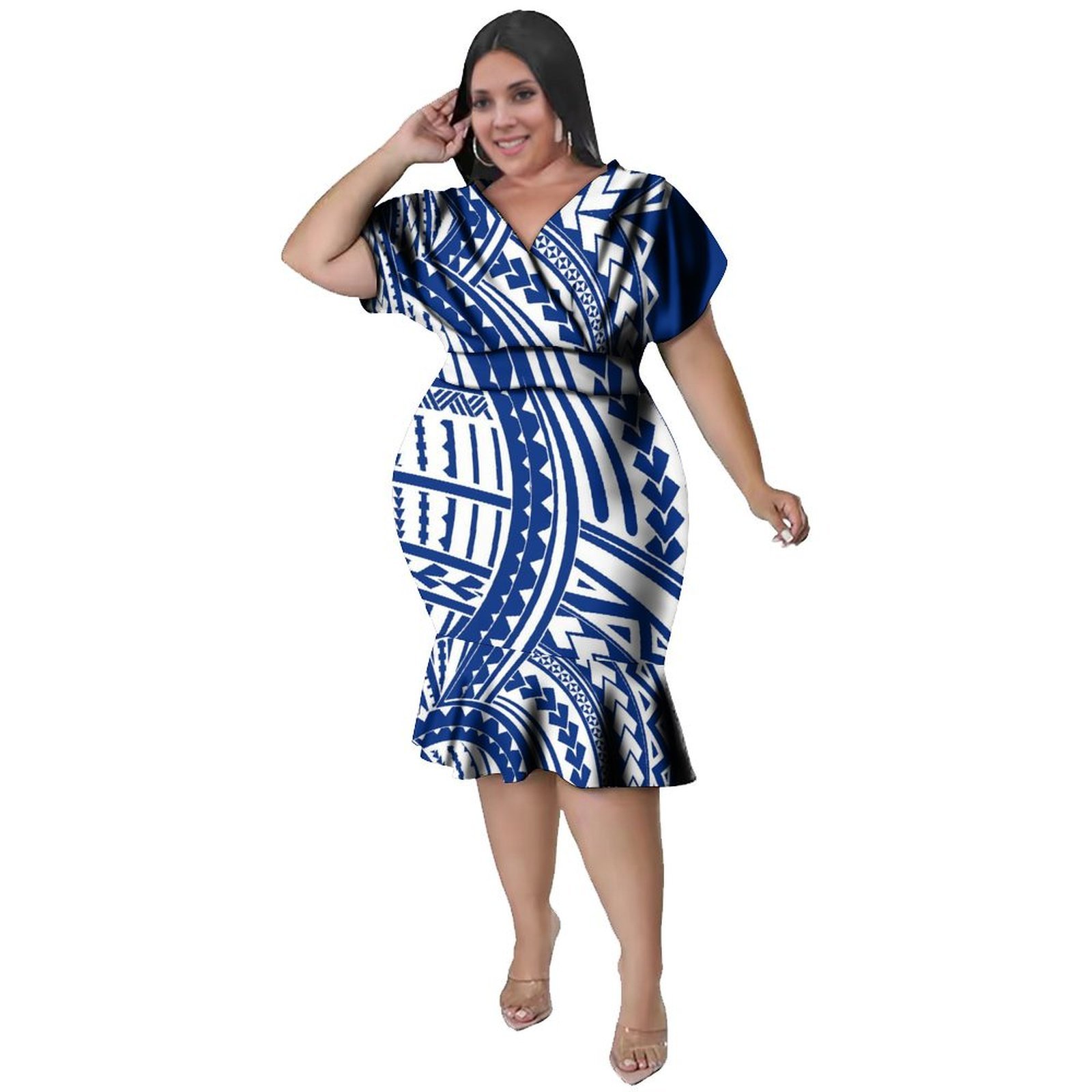Vestido Ajustado con Escote en - Ethnic Fabric reseña y precio