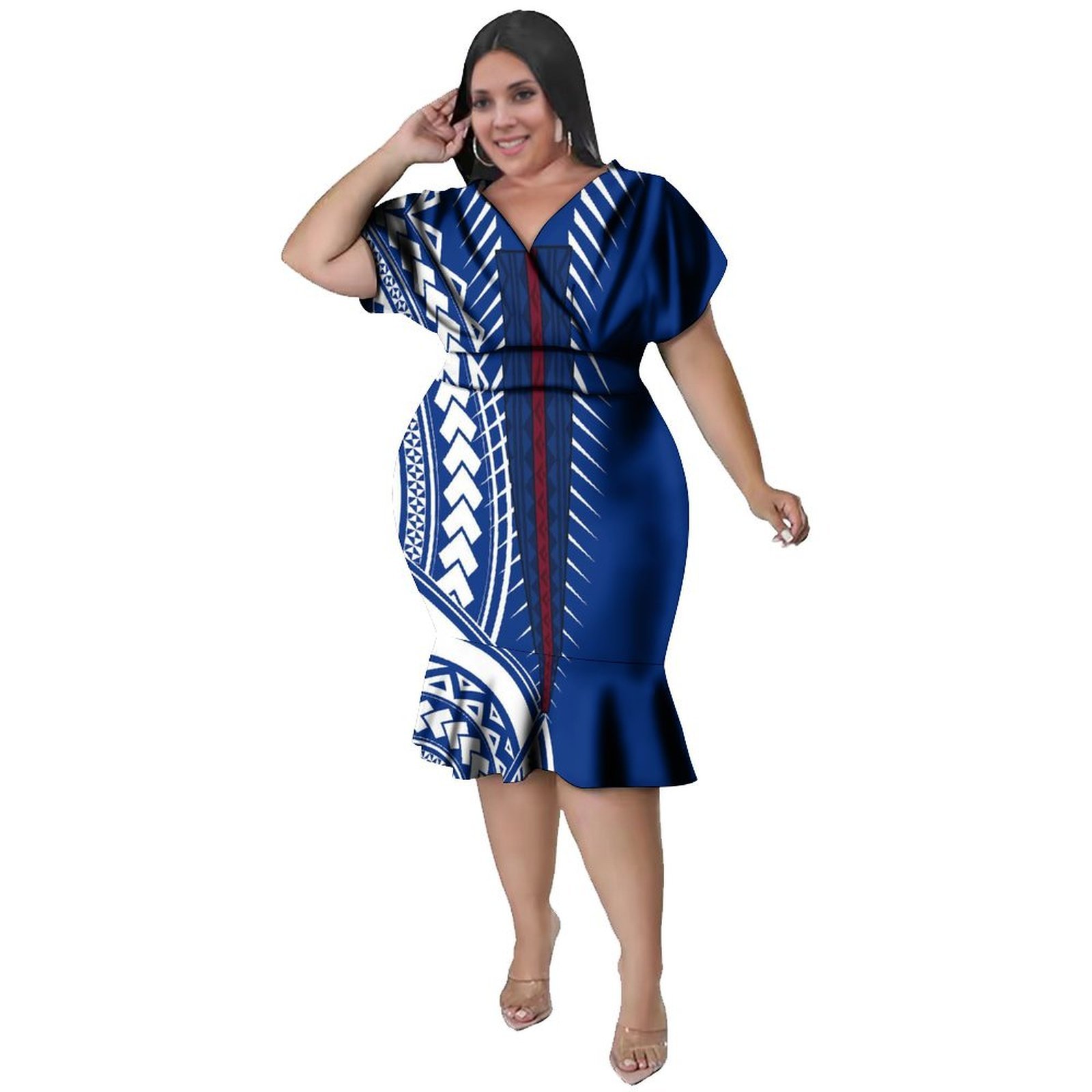 Vestido Ajustado con Escote en - Ethnic Fabric reseña y precio