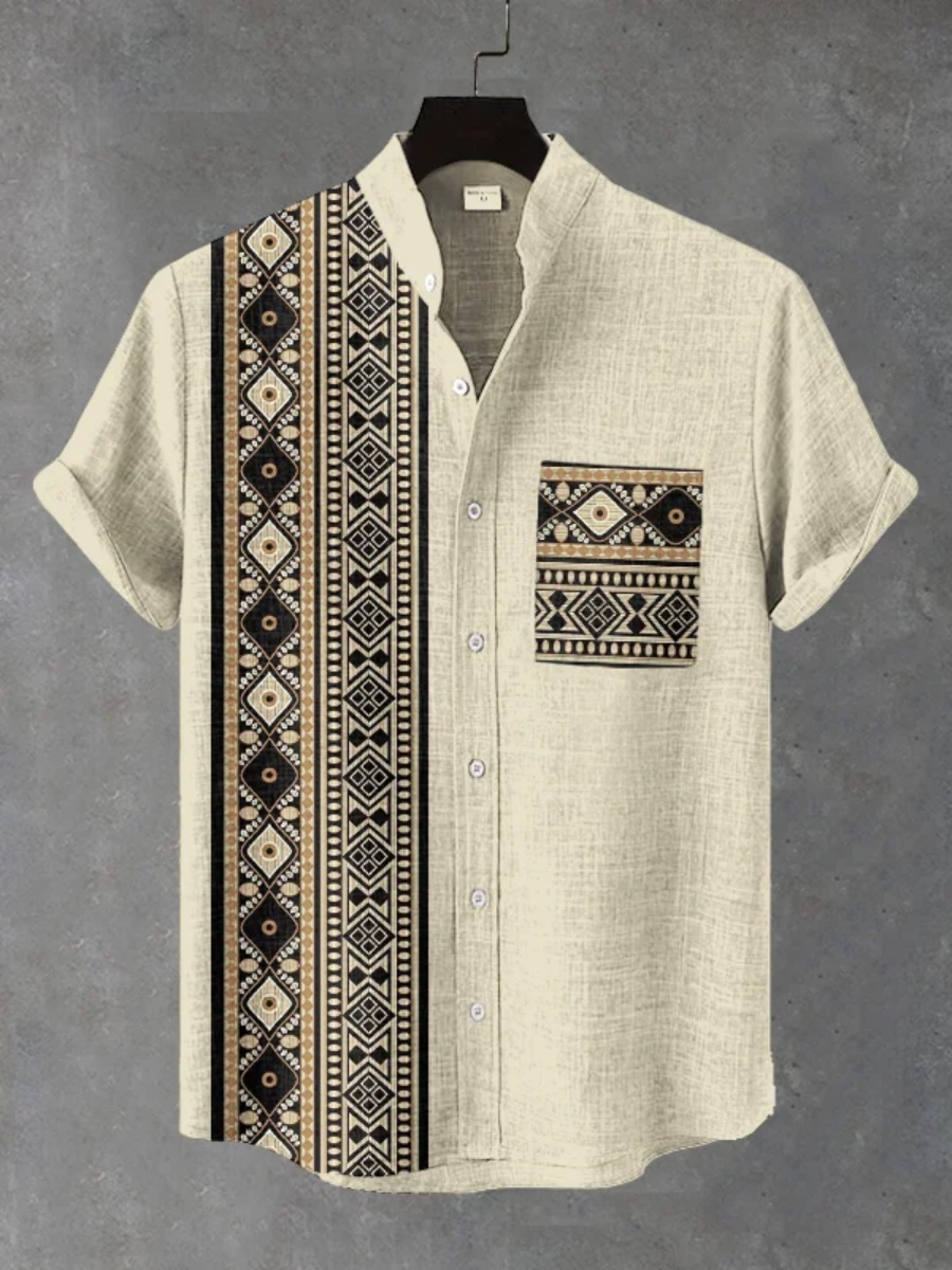 Camisa de Manga Corta Étnica T - Men'S Ethnic Fashion Trends reseña y precio