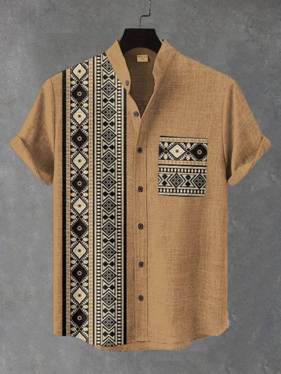 Camisa de Manga Corta Étnica T - Men'S Ethnic Fashion Trends reseña y precio