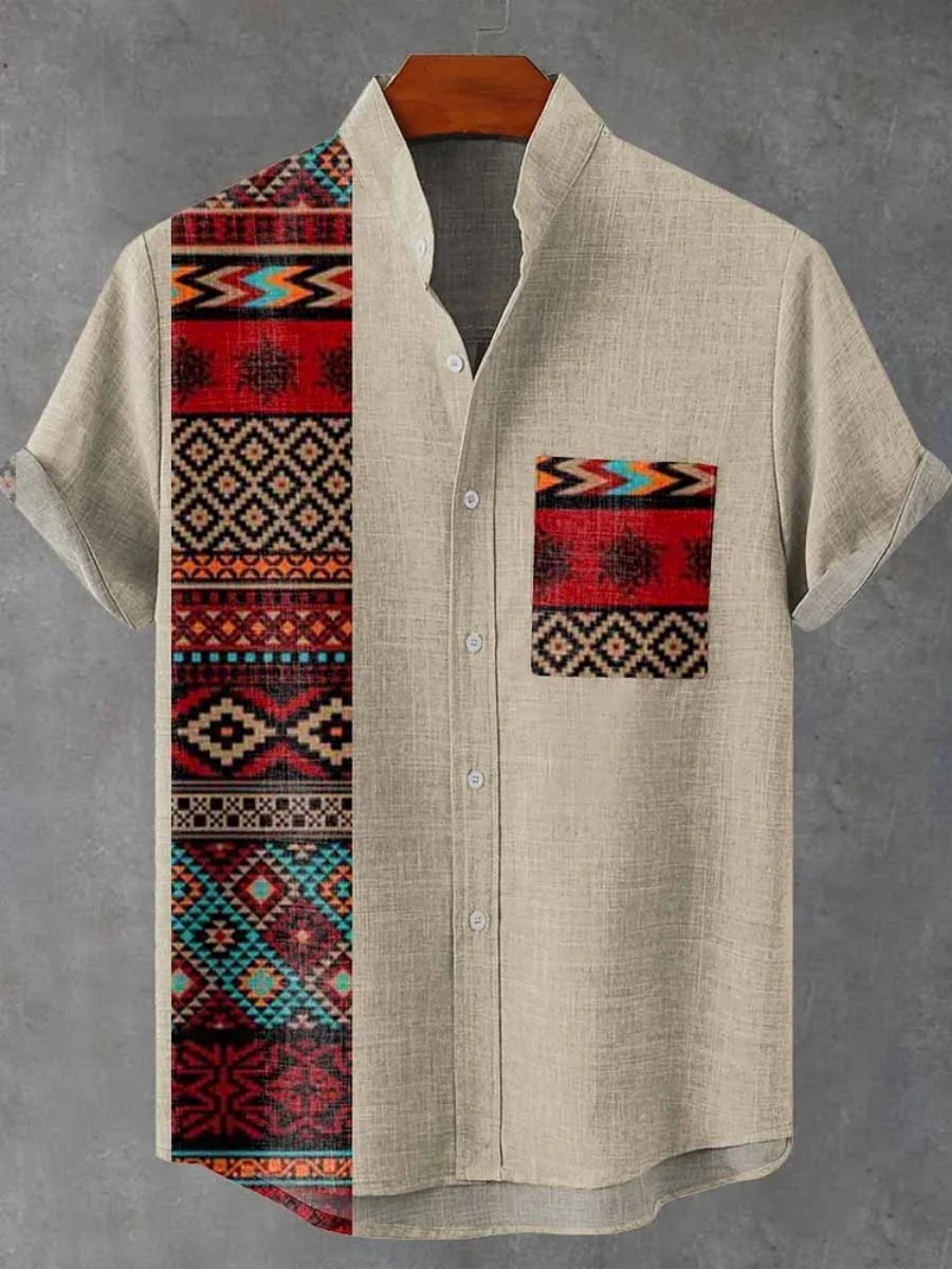 Camisa de Manga Corta Étnica T - Men'S Ethnic Fashion Trends reseña y precio