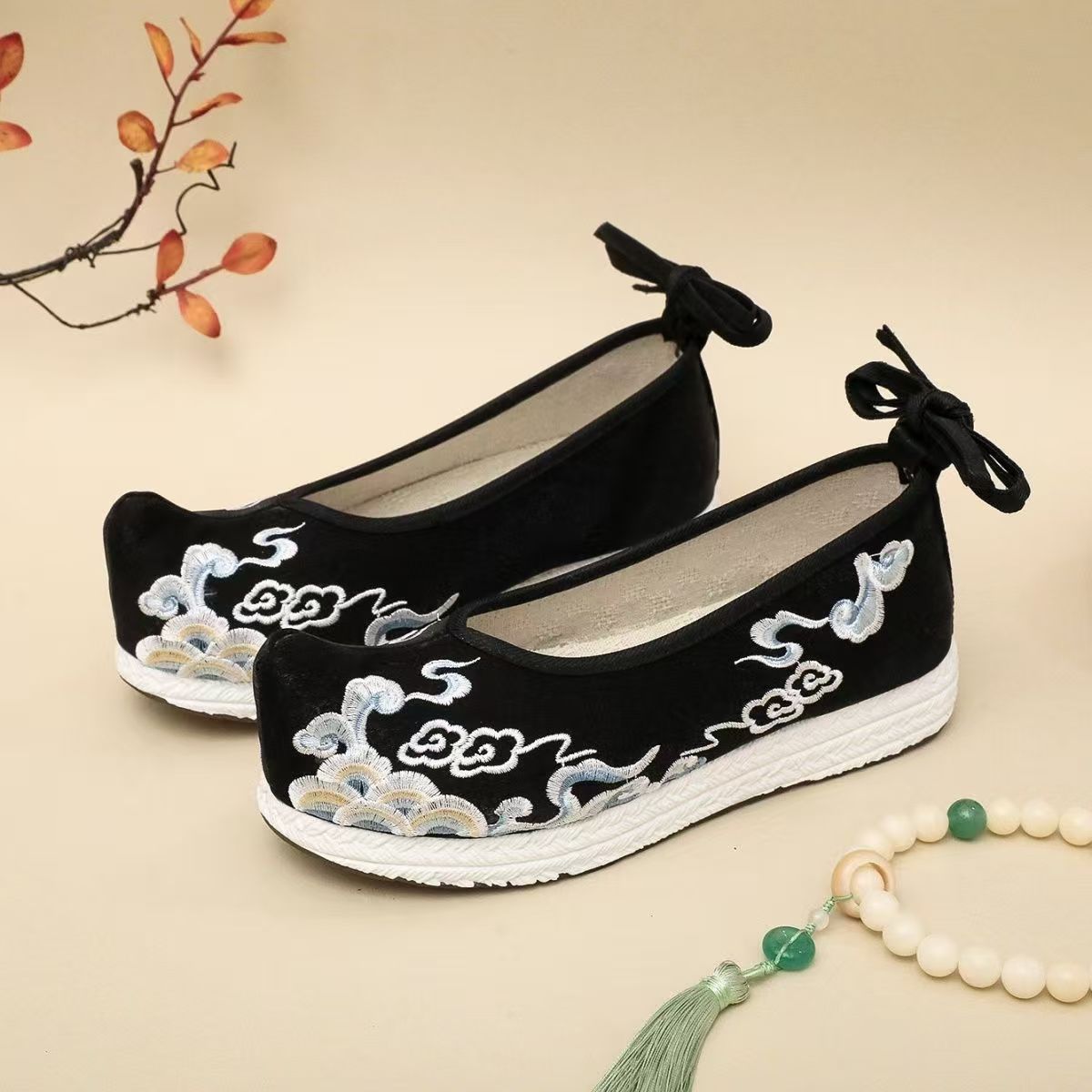 Zapatos Hanfu bordados de tall - Ethnic Fabric reseña y precio