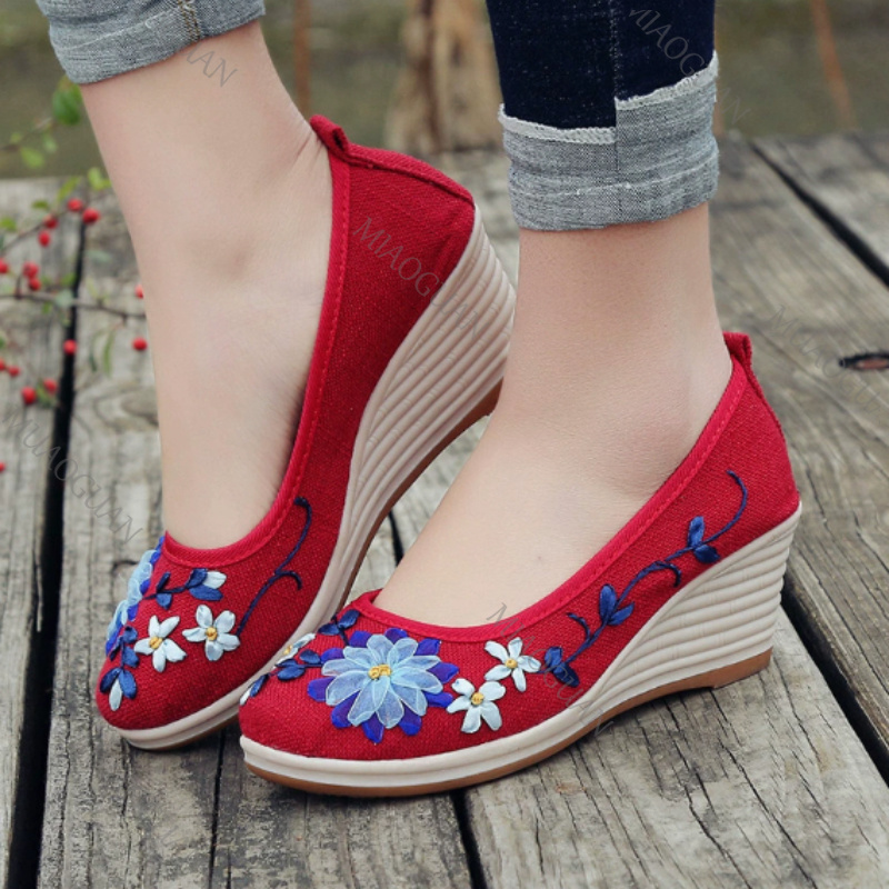 Zapatos de Plataforma con Cuña - Ethnic Fashion For Women reseña y precio