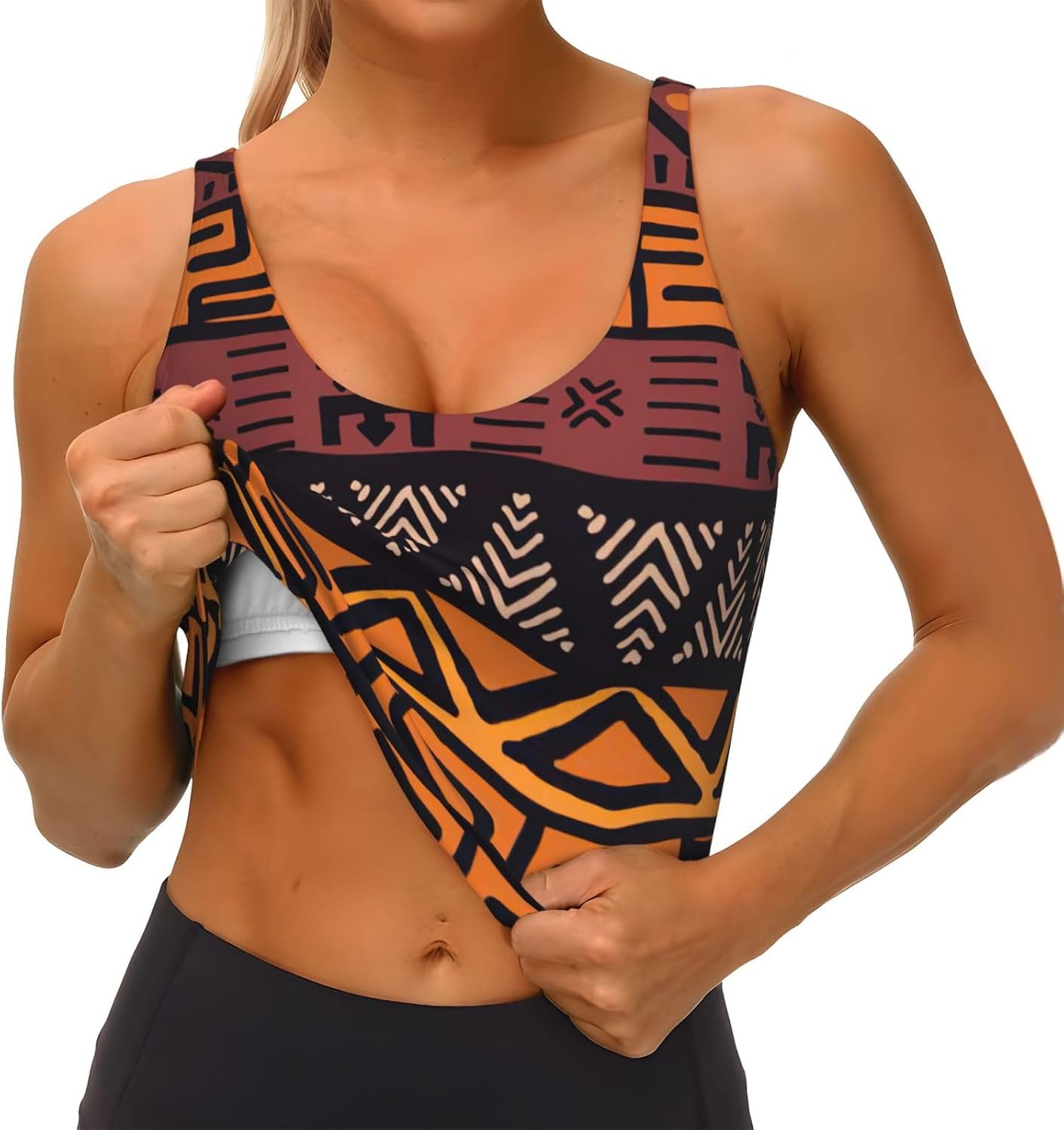 Sujetador deportivo con tirant - Mudcloth Print Top reseña y precio