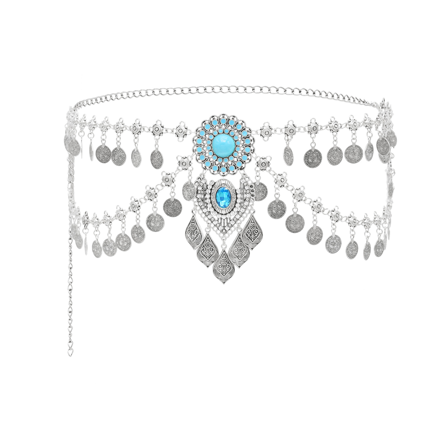 Cadena de cintura de turquesa  - Ethnic Fashion Wear reseña y precio