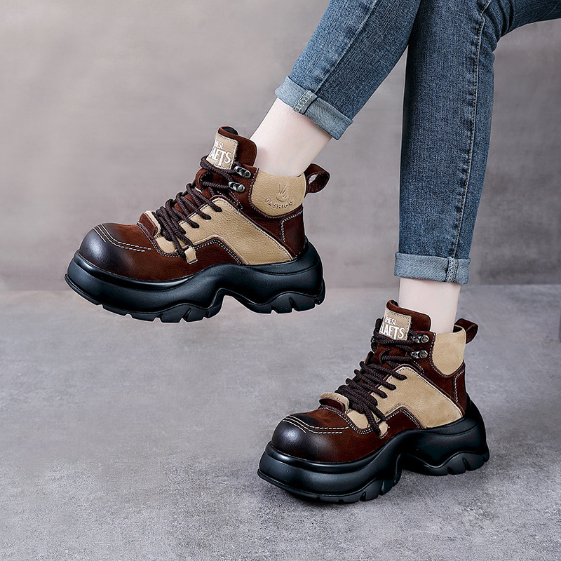 Botas de moda con cuña de cuer - Ethnic Fashion For Women reseña y precio
