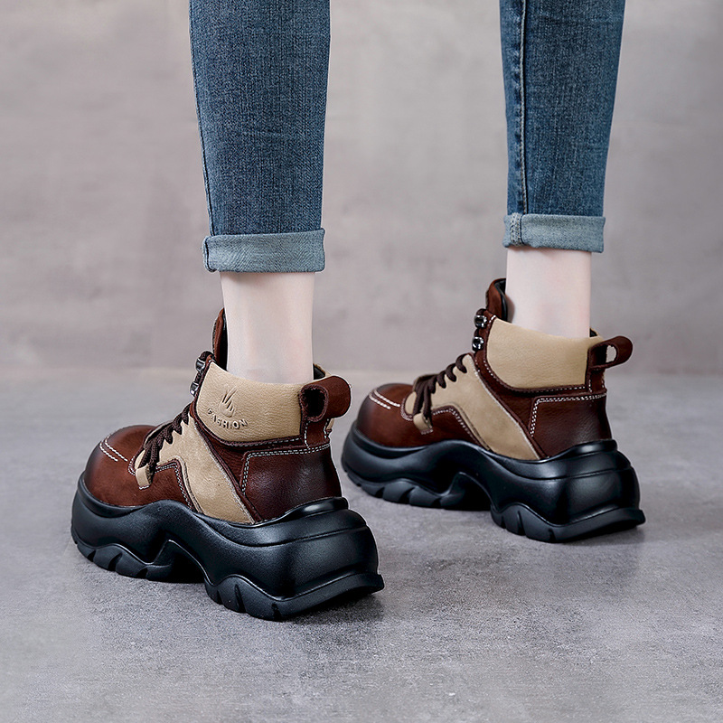 Botas de moda con cuña de cuer - Ethnic Fashion For Women reseña y precio