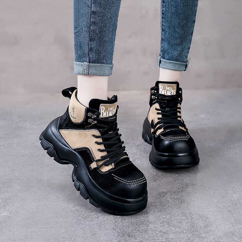 Botas de moda con cuña de cuer - Ethnic Fashion For Women reseña y precio